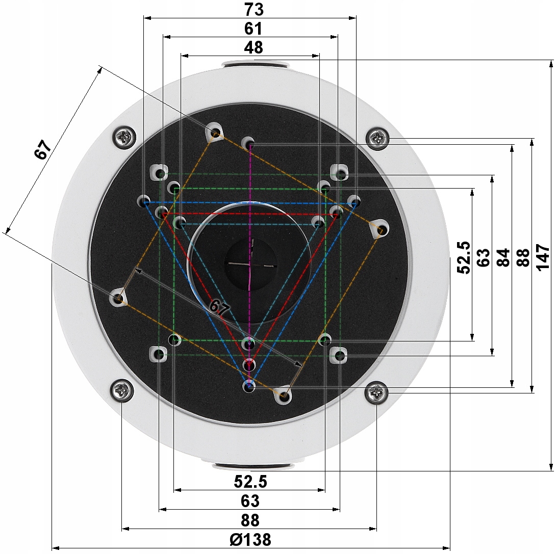PUSZKA POŁĄCZENIOWA DO KAMERY DO UKRYCIA KABLI Model UCHWYT KAMERY PUSZKA  KAMERY BD320