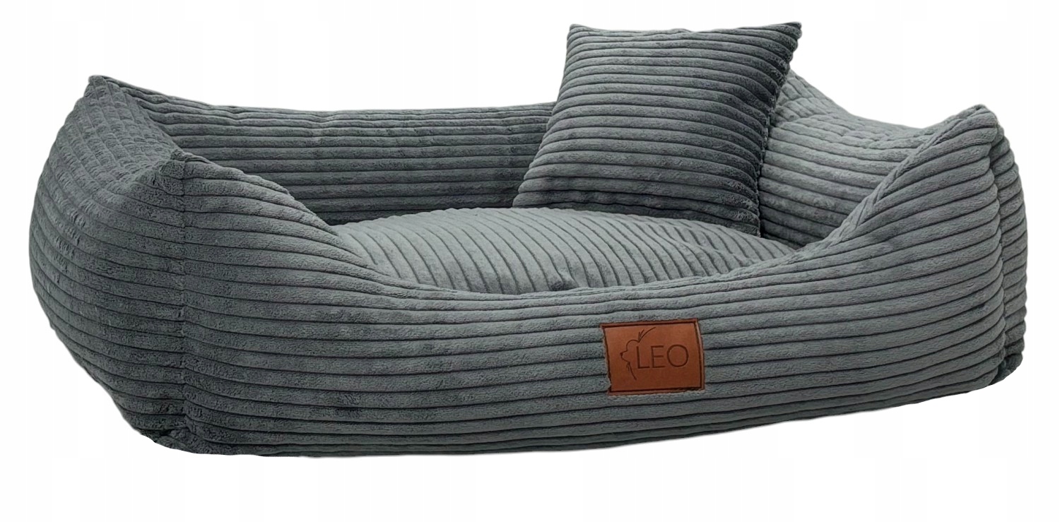 Levně Leo4dog pelíšek pro psa Manšestr na praní Tmavě Šedá XL 115x90