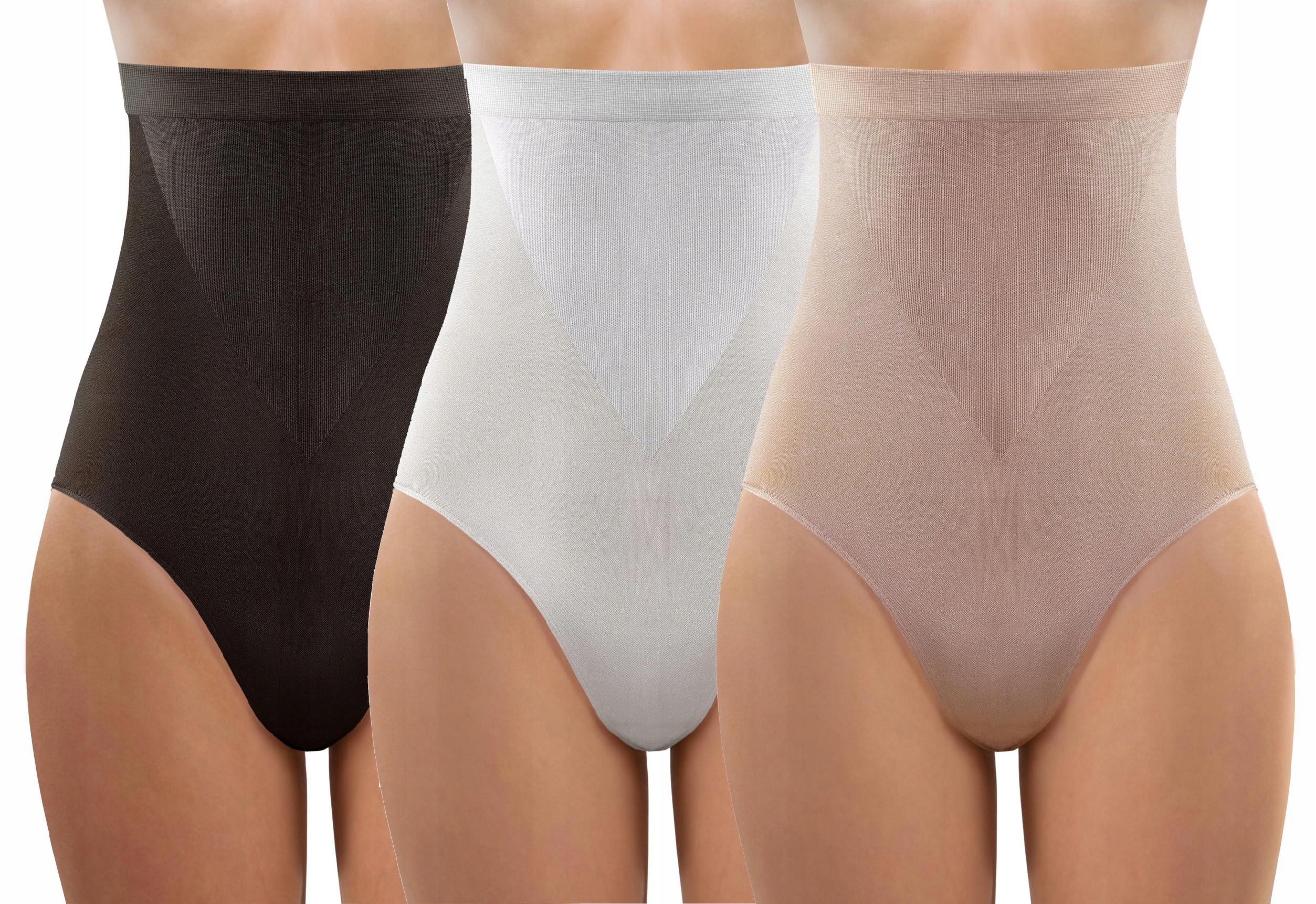 Sesto Senso 3Pak Slipy s vysokým pasem CL8 CL9 Černá Bílá Béžová XL