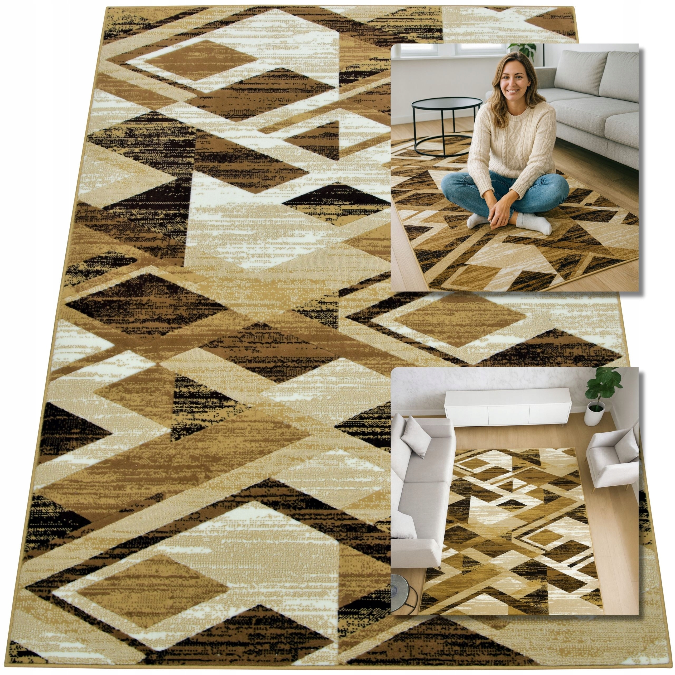 Koberec Moderní Koberec Hnědý Béžový Venezia Koberce Do Obývacího Pokoje 160x225