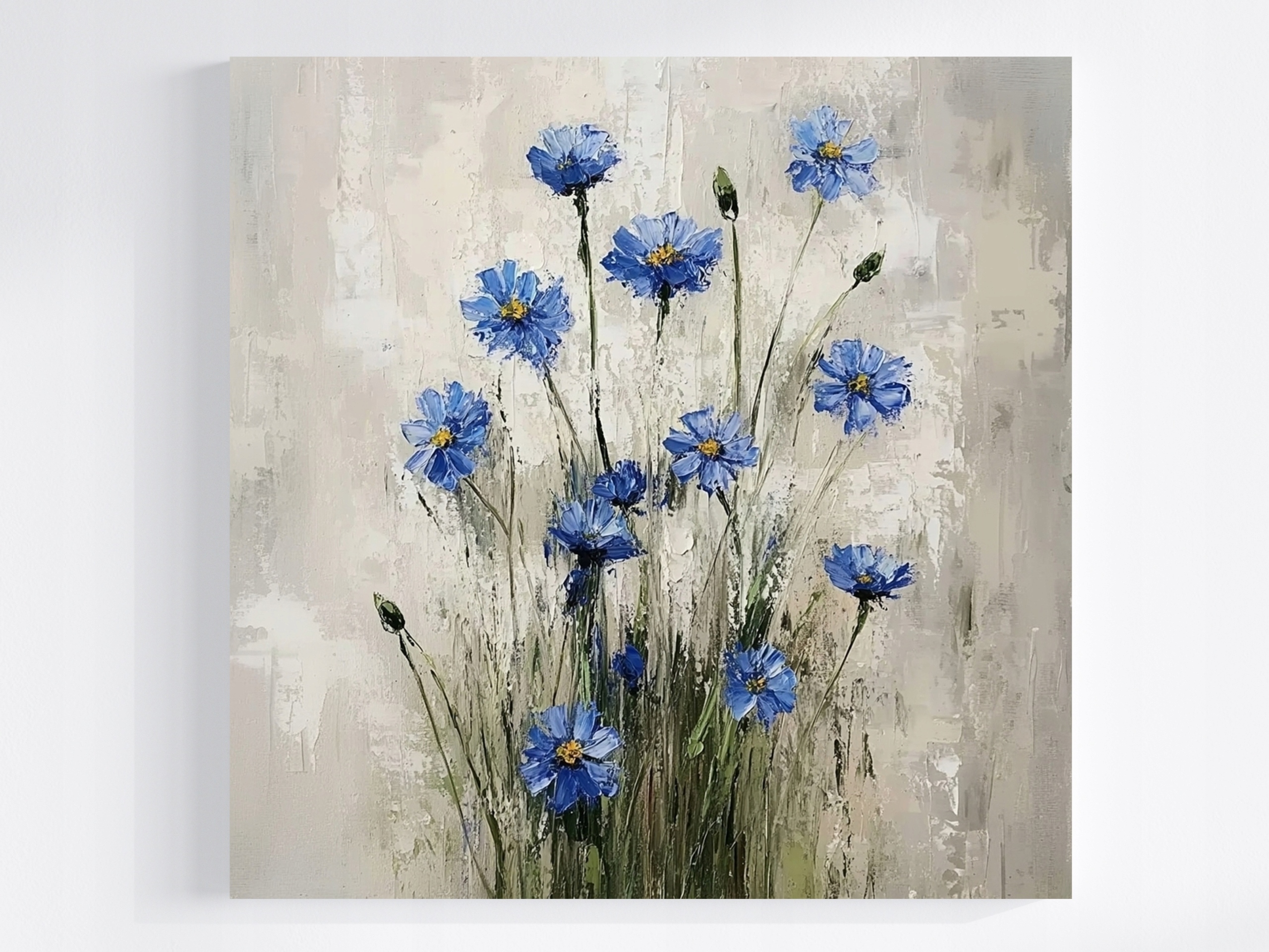 Obraz Na Plátně Canvas Příroda Rostliny Zahrada Louka Modré Květiny 80x80