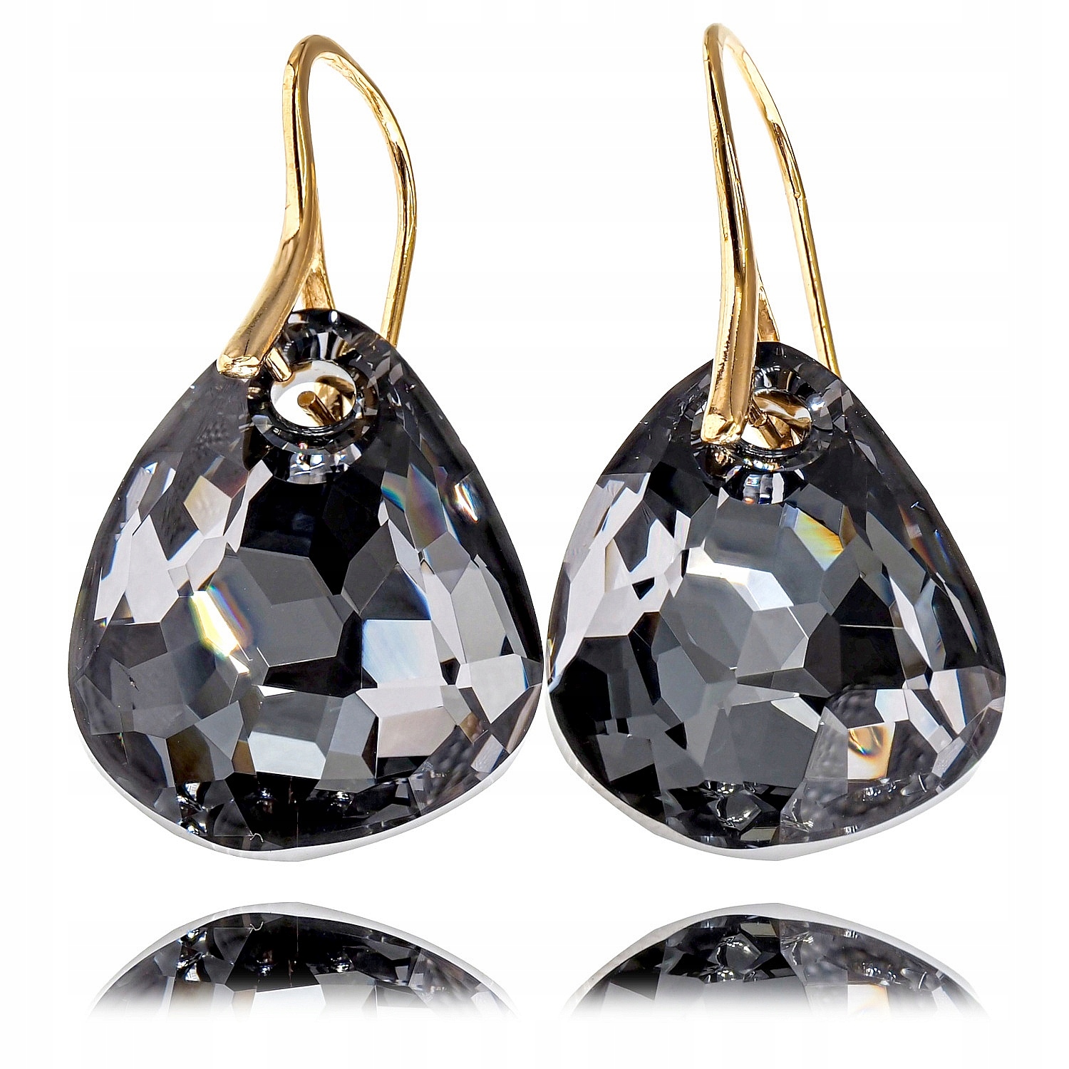 Krystalické Náušnice Night Parallele Gold Zlaté Stříbro Exkluzivní kolekce