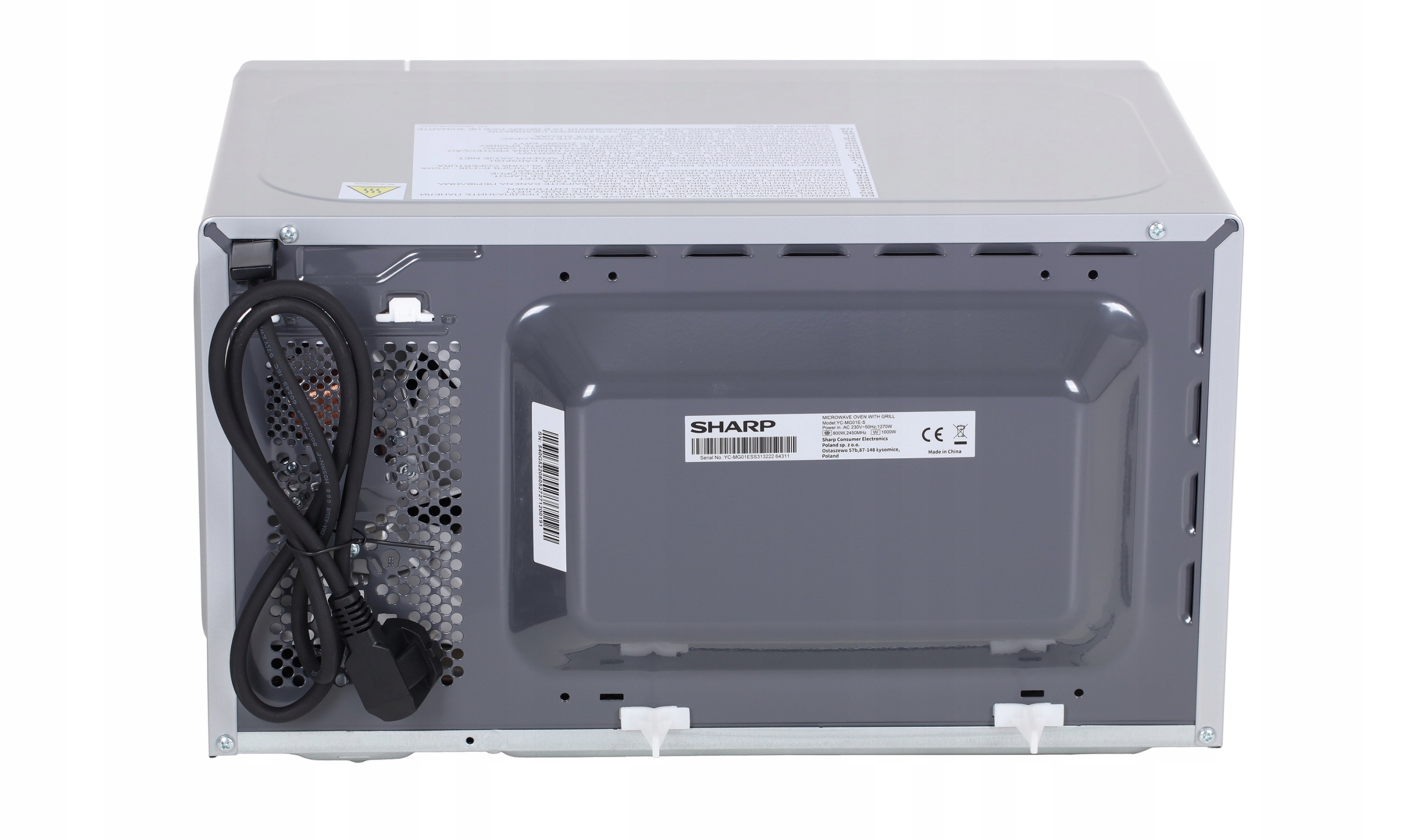KUCHENKA MIKROFALOWA Z FUNKCJĄ GRILLOWANIA SHARP YC-MG01E-S 800W 20L Model YC-MG01ES