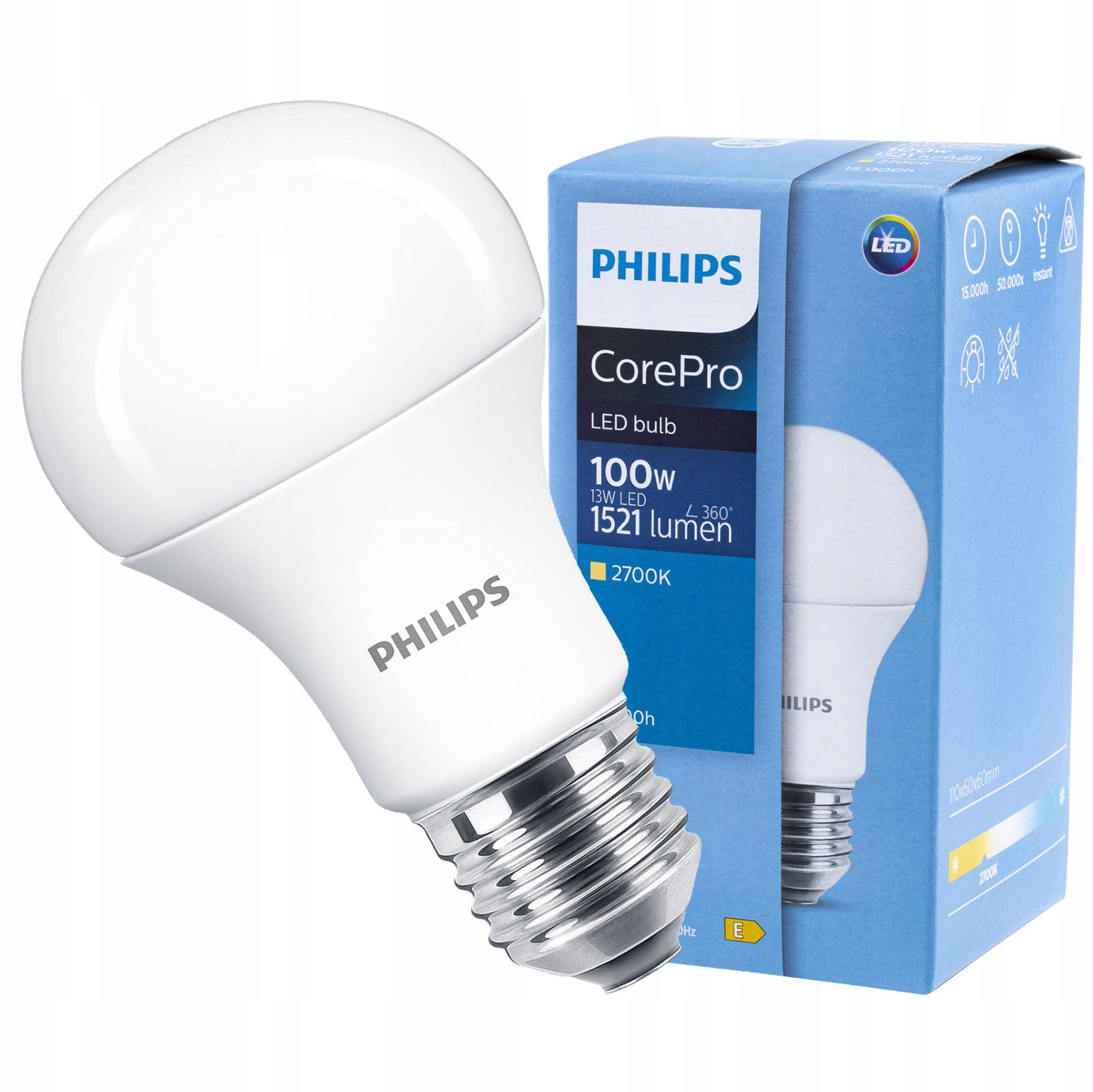 

Żarówka Led E27 13W 100W 1521lm Philips A60 2700K