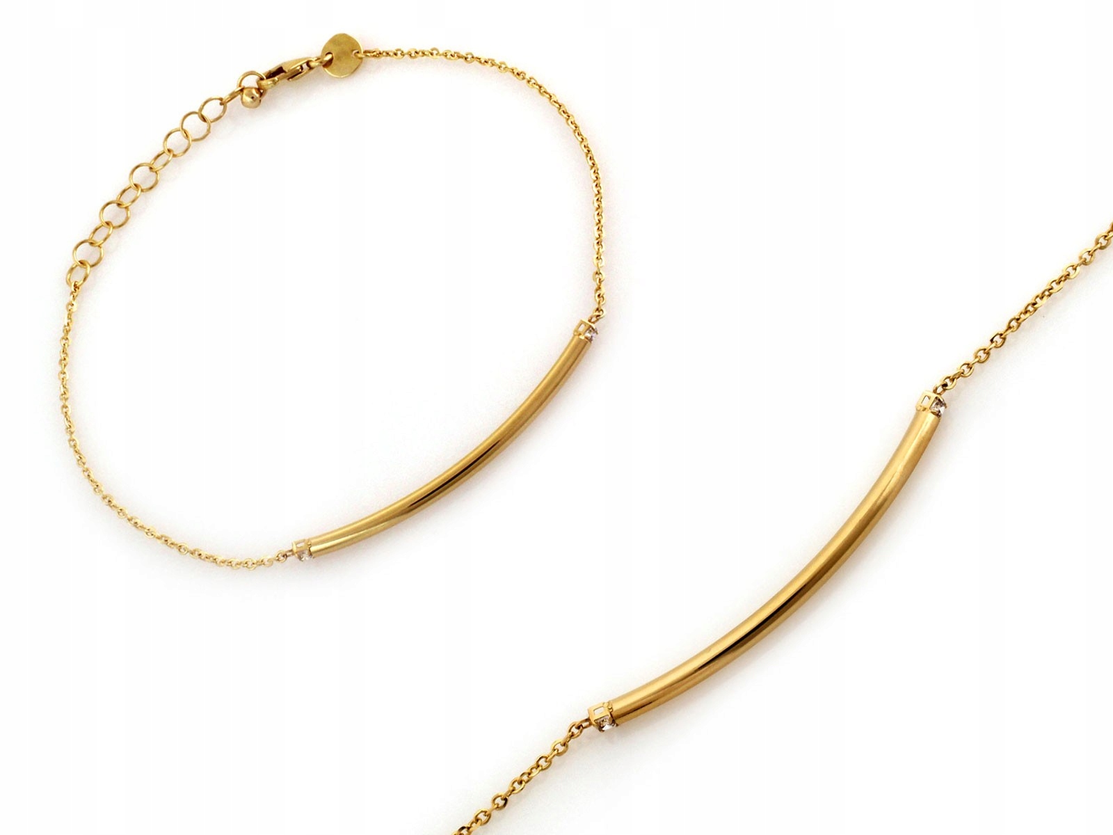 Zlatý řetízkový náramek 585 s Pevnou paličkou r18 jako dárek 1.58 g