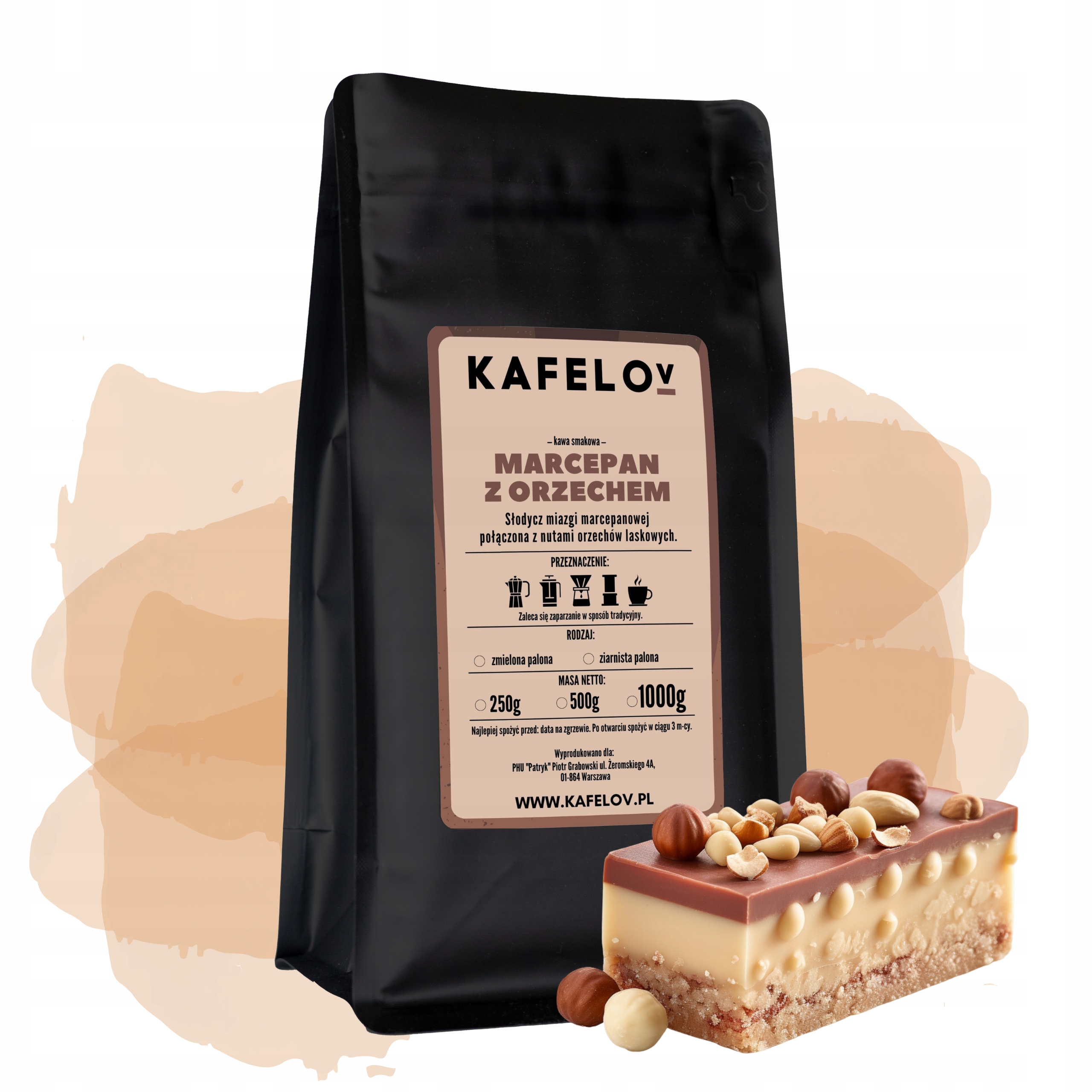 Levně Káva Kafelov Marcepánovo Ořechová 1000 g mletá