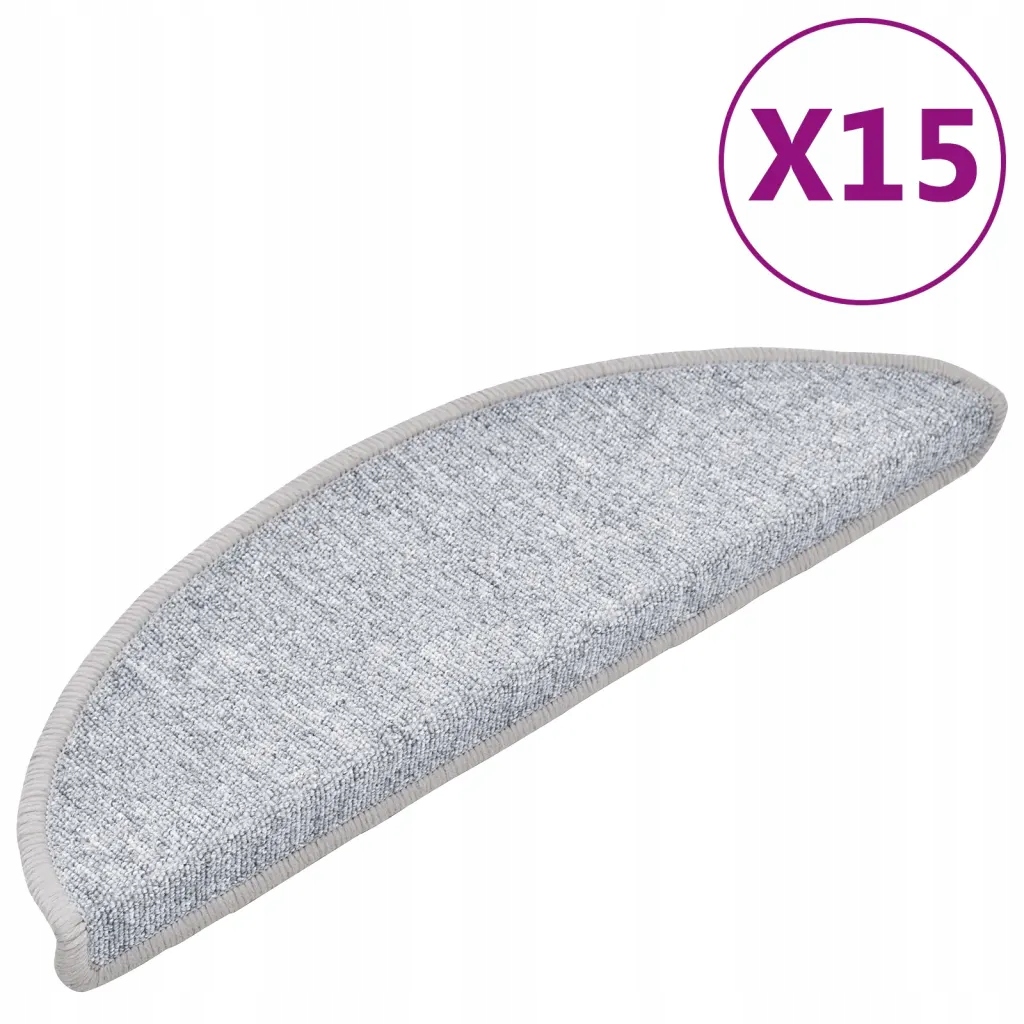 Nášlapy na schody světle šedé 56 x 17 x 3 cm, 15 ks 100% Pp