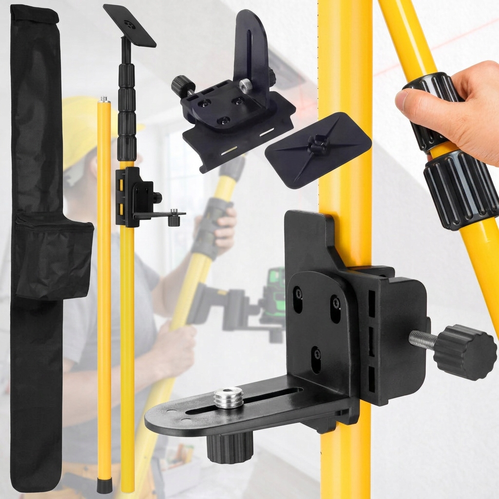 Tyč pro vodováhu Teleskopický rozpěrný stojan Sloupek 300 cm Dlouhý