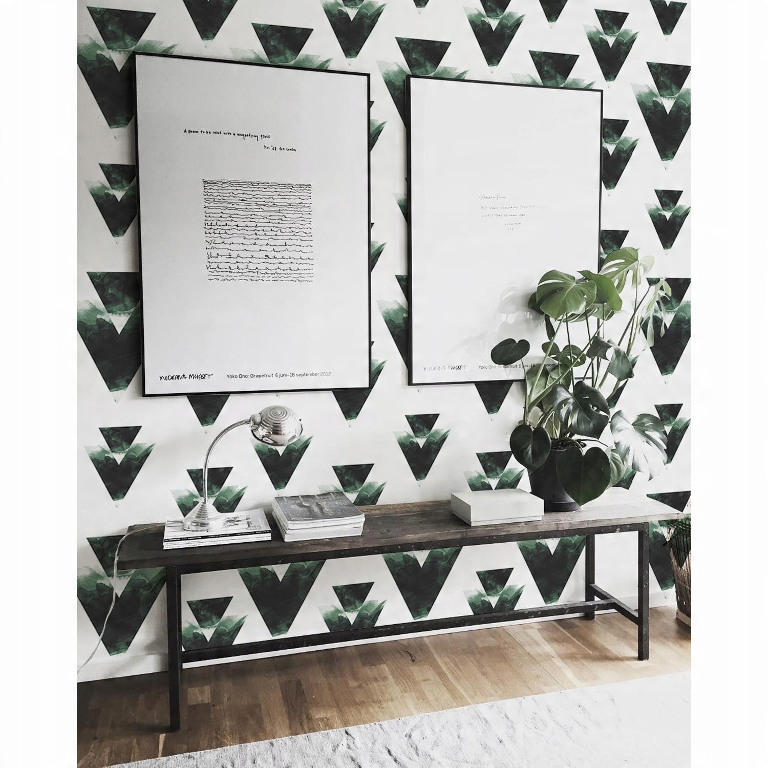 

Fototapeta Podwójne trójkąty zielony wzór 250x250