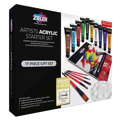 Akrylová sada Zieler barvy a doplňky, 17 prvků