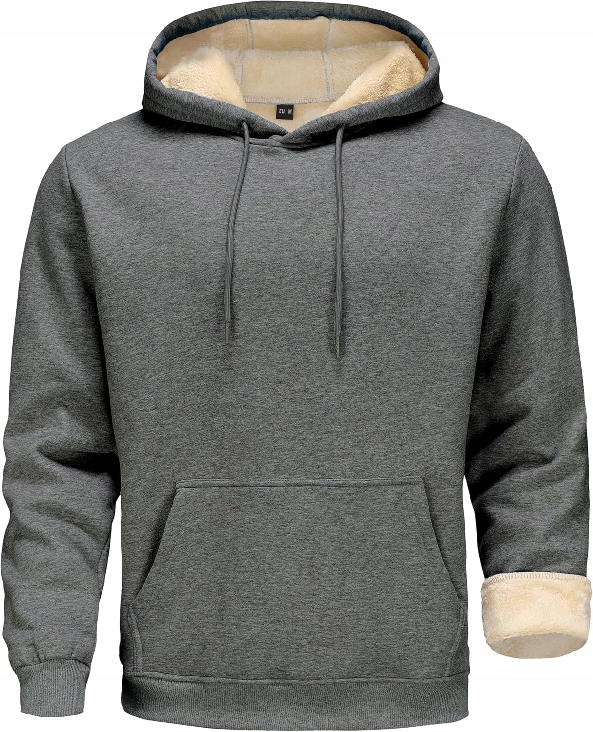 Pánská Mikina s podšívkou Hoodie s kapucí Mikina Fleecová Šedá L