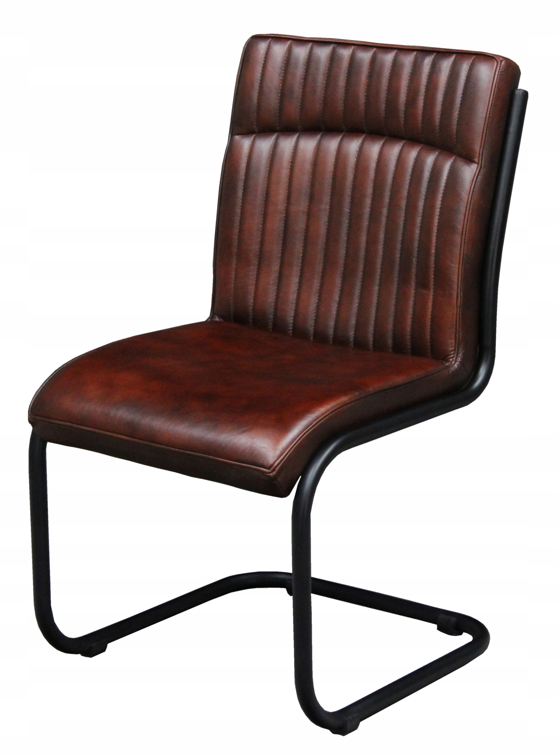 

Krzesło Loft Skóra Naturalna Brązowe Metal Vintage