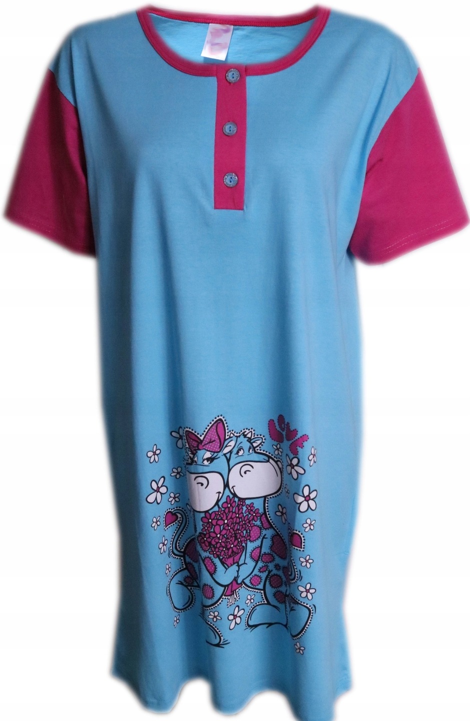 Koszula nocna damska z krótkim rękawem XL