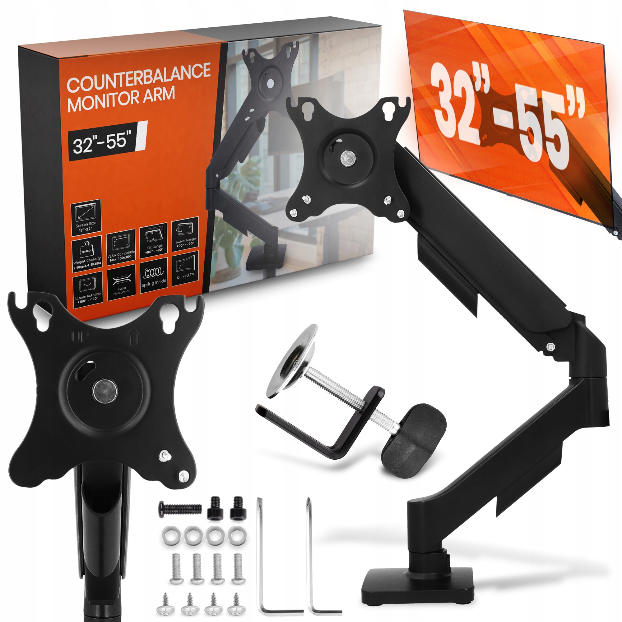 Držák Na Monitor 17-32'' Pevný Nastavitelný Stolní Věšák Vesa 9KG Wx-p