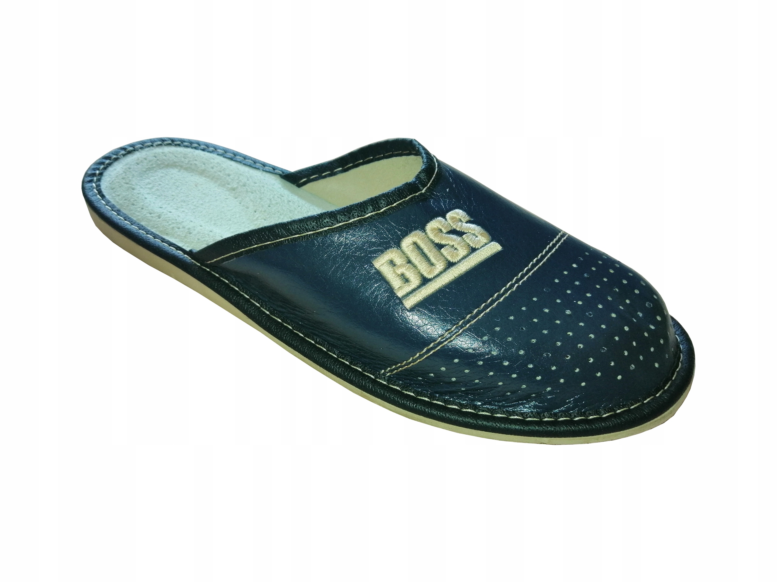 

Pantofle męskie skórzane "boss" + gratis