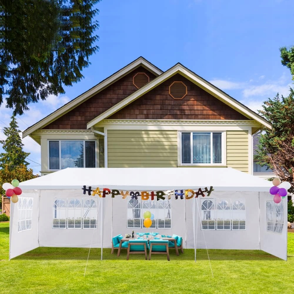 PAWILON NAMIOT OGRODOWY CATERINGOWY 3x9m + 8 ŚCIANEK BIAŁY Szerokość 3 m