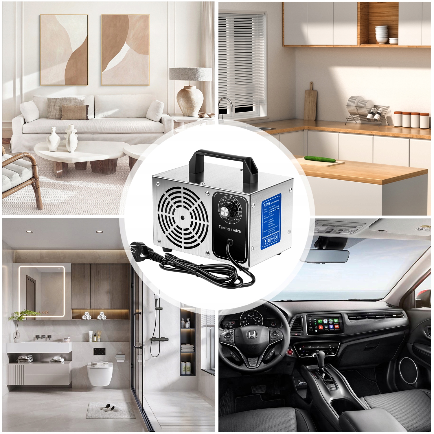 Generator ozonu OZONATOR oczyszczacz timer DO DOMU SAMOCHODU 48 000 MG/H XL Marka Rilbstix