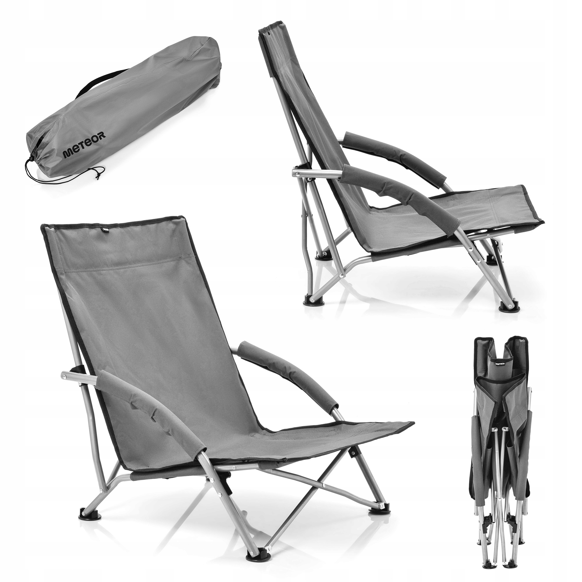 Leżak Plażowy Turystyczny Stalowy Meteor Coast z pokrowcem składany mocny