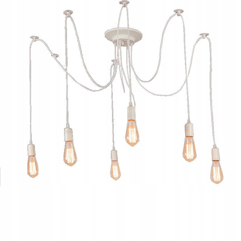 

Lampa Loft Żyrandol Biały Pająk 6 Ramion Nordic