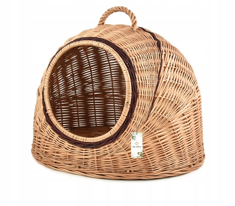 Proutěná budka pro kočky Psa králíka zvířat Pelíšek Domeček 49 cm