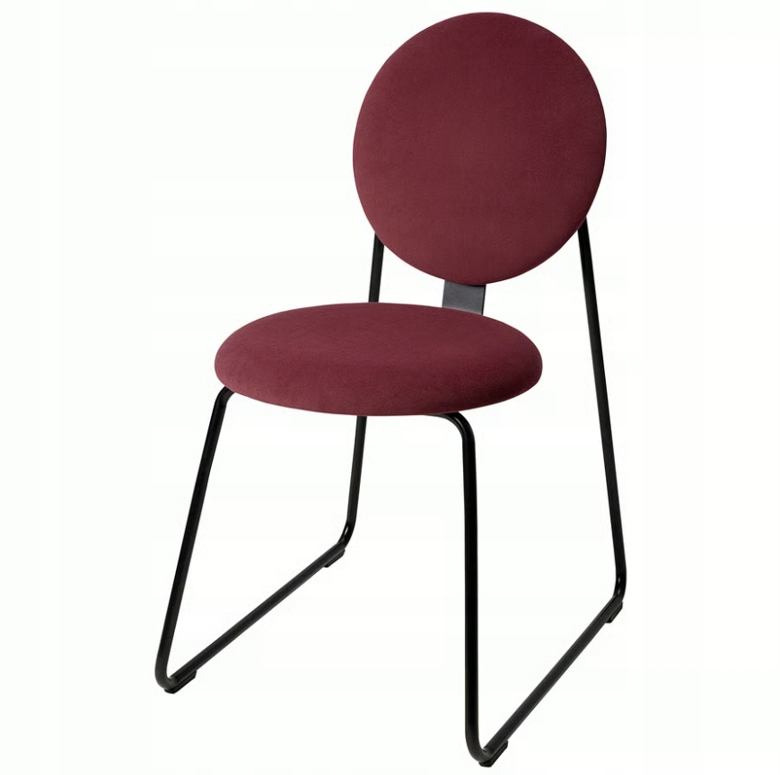 Ikea Manhult Stolička, čierna/Hakebo, hlboká červená