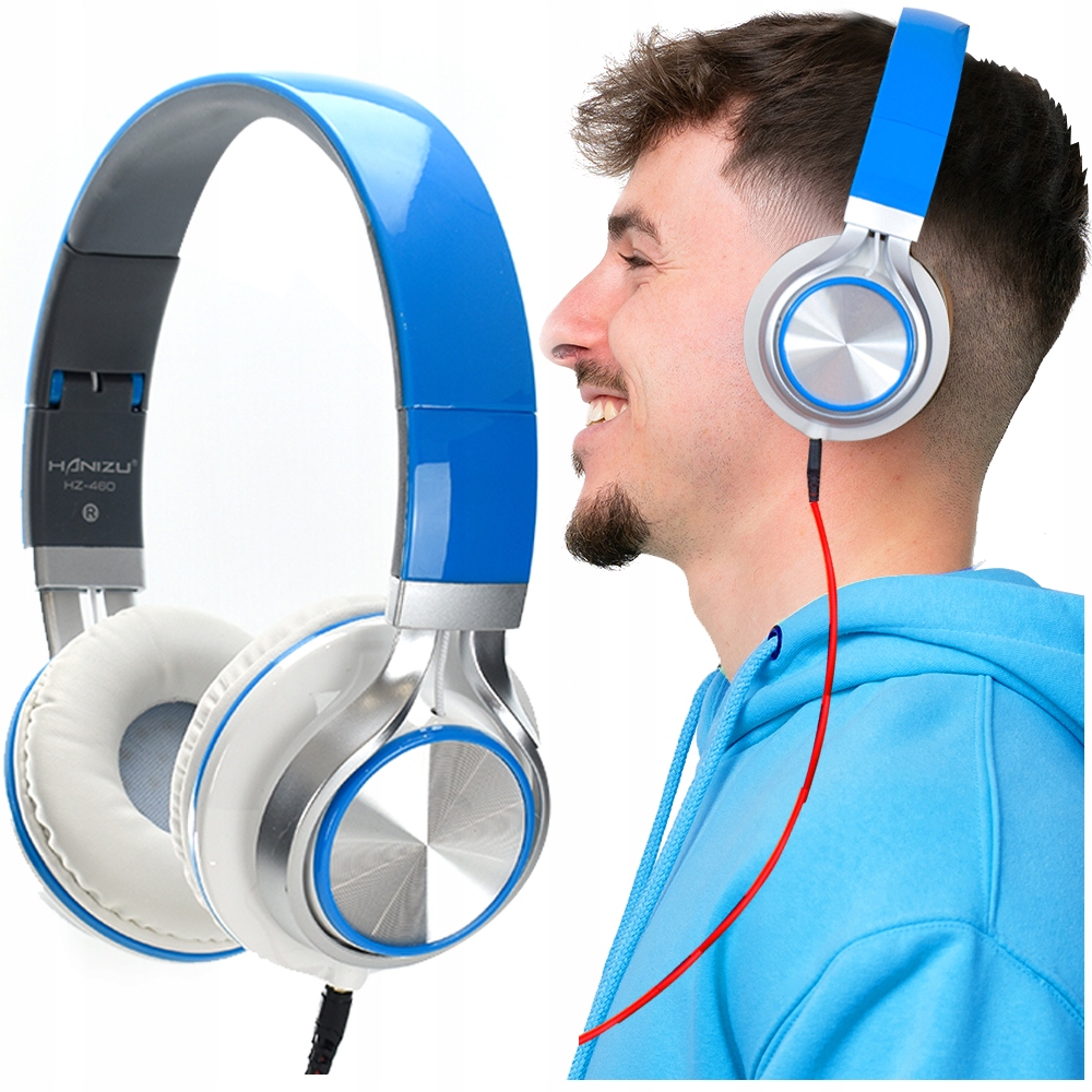 SŁUCHAWKI NAUSZNE WOKÓŁUSZNE Z MIKROFONEM KABLEM