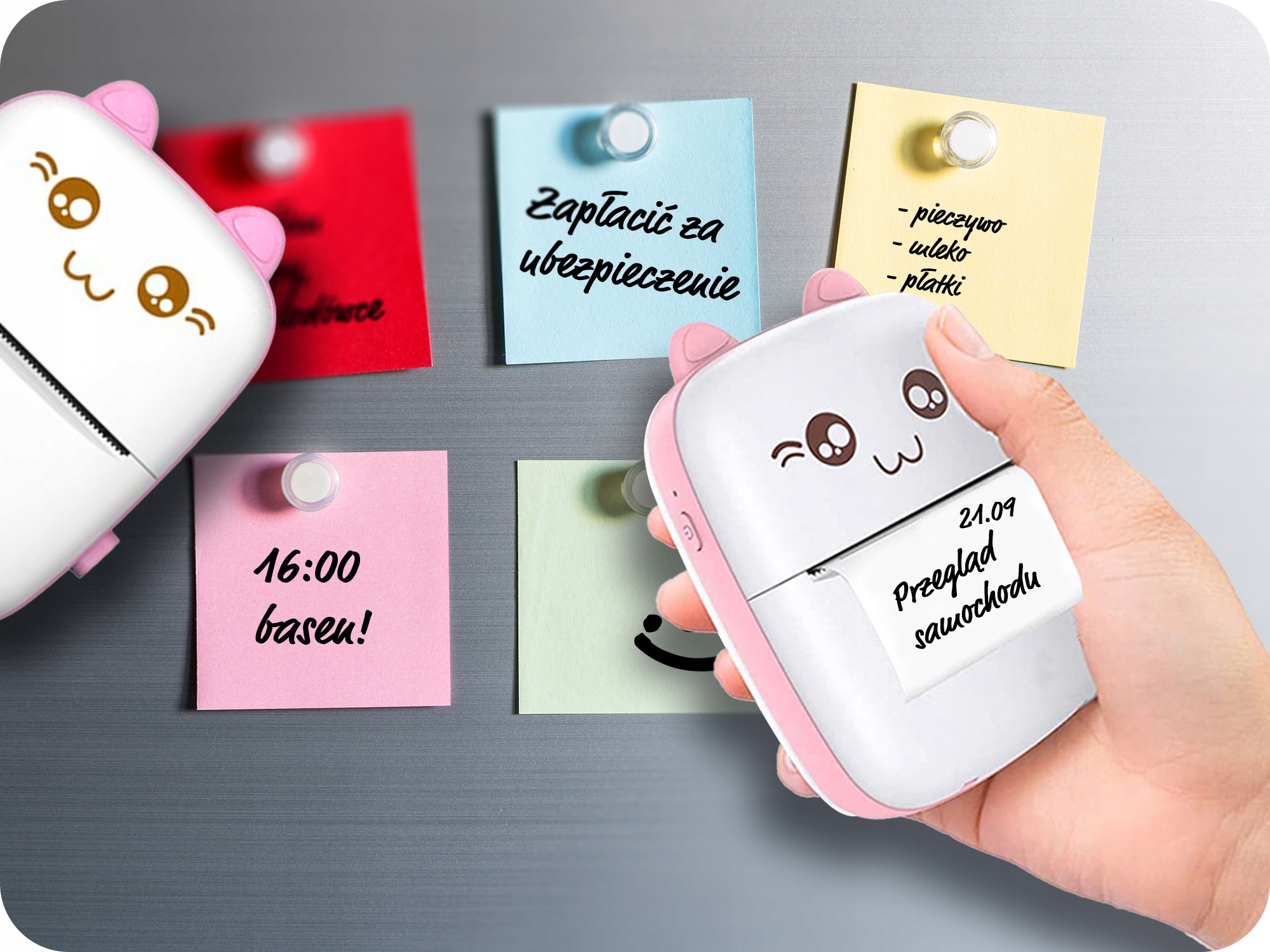 DRUKUŚ Mini DRUKARKA 16 ROLEK NAKLEJKI KOTEK DO ZDJĘĆ na PREZENT Producent Better Media