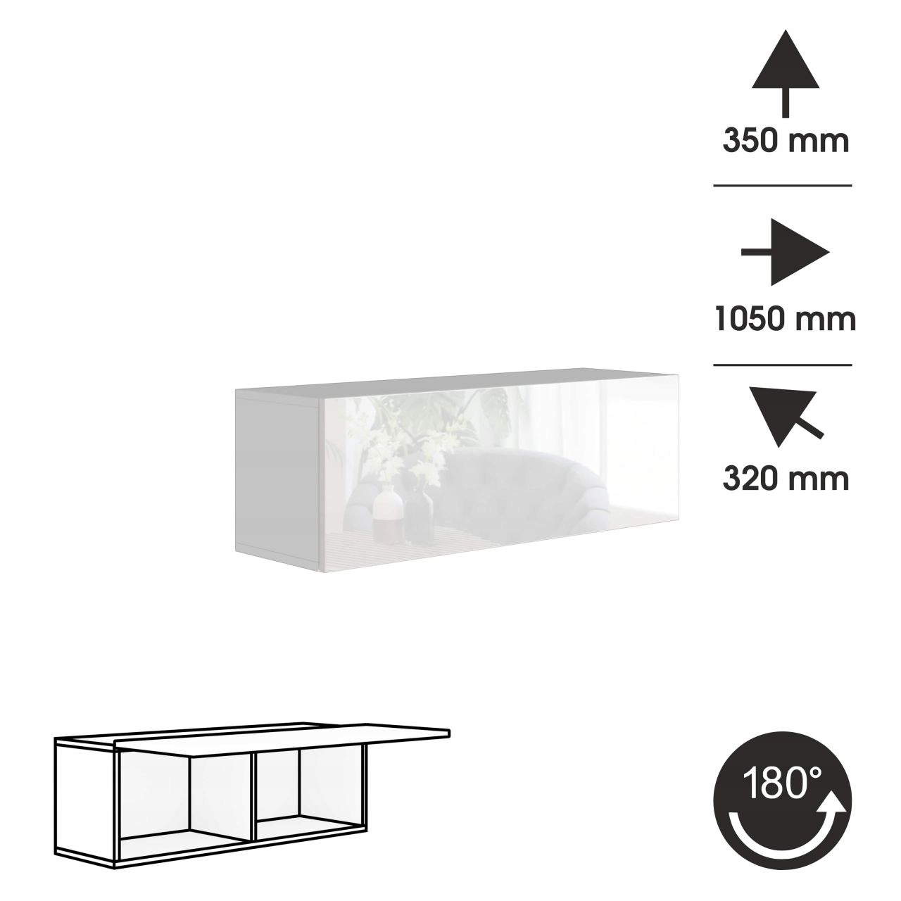 Meblościanka szafki RTV biały połysk QUAD Marka BroMARKT
