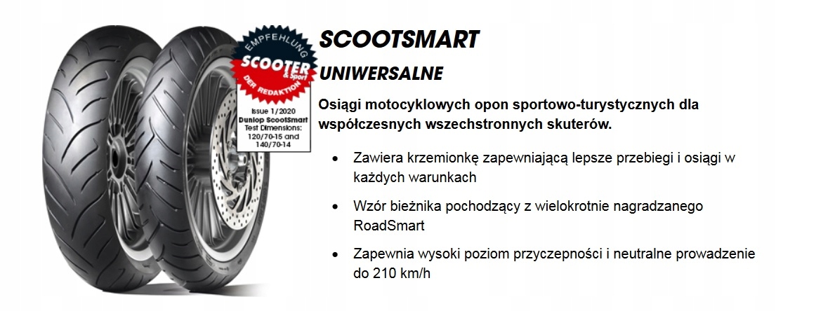 120/70-15 DUNLOP SCOOTSMART 56S TL OPONA PRZÓD SKUTER Marka Dunlop