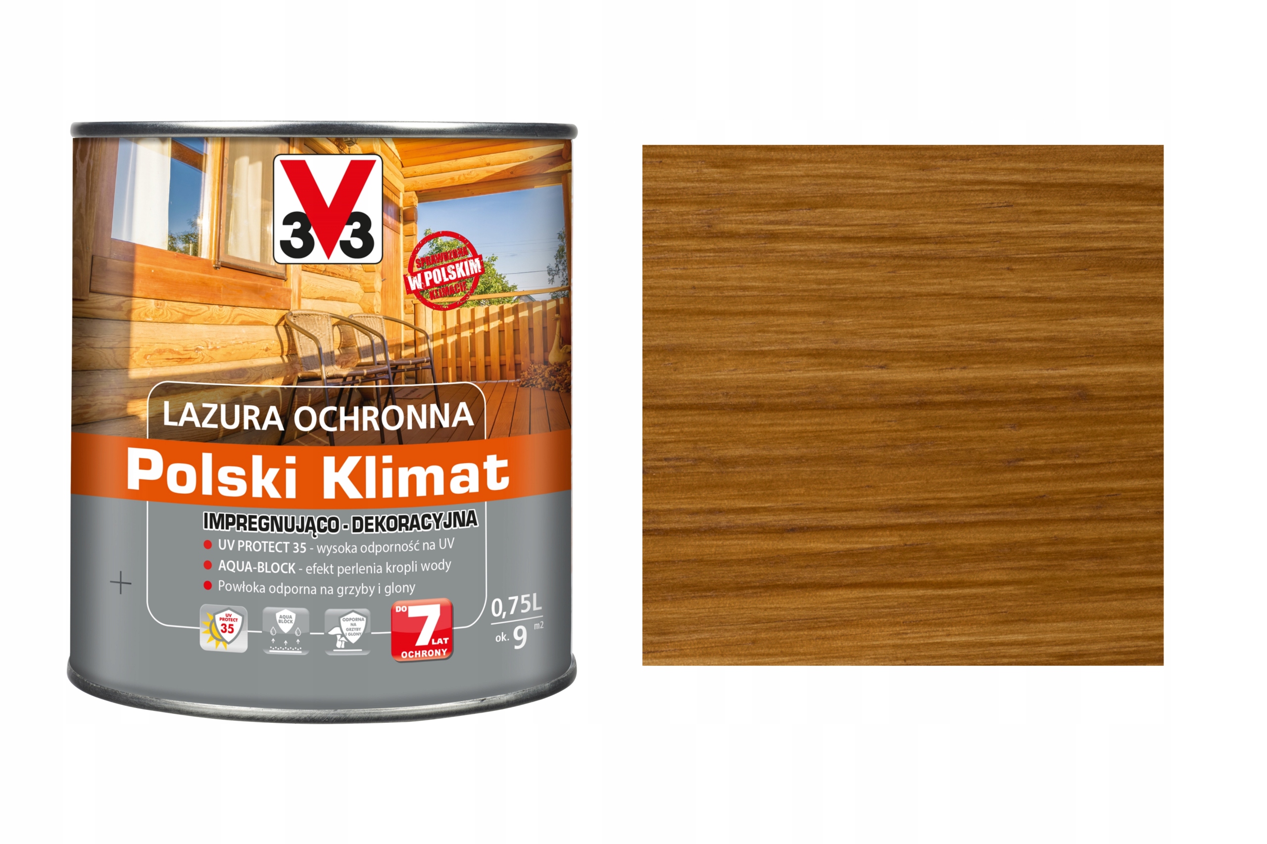 

Lazura V33 Polski Klimat 7 lat Dąb Naturalny 0,75L