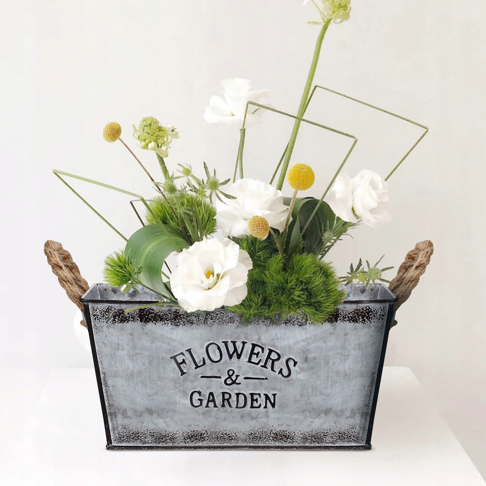 DONICZKI NA ganku blaszanym kwiaty doniczkowe Liczba elementów w zestawie 0 szt.