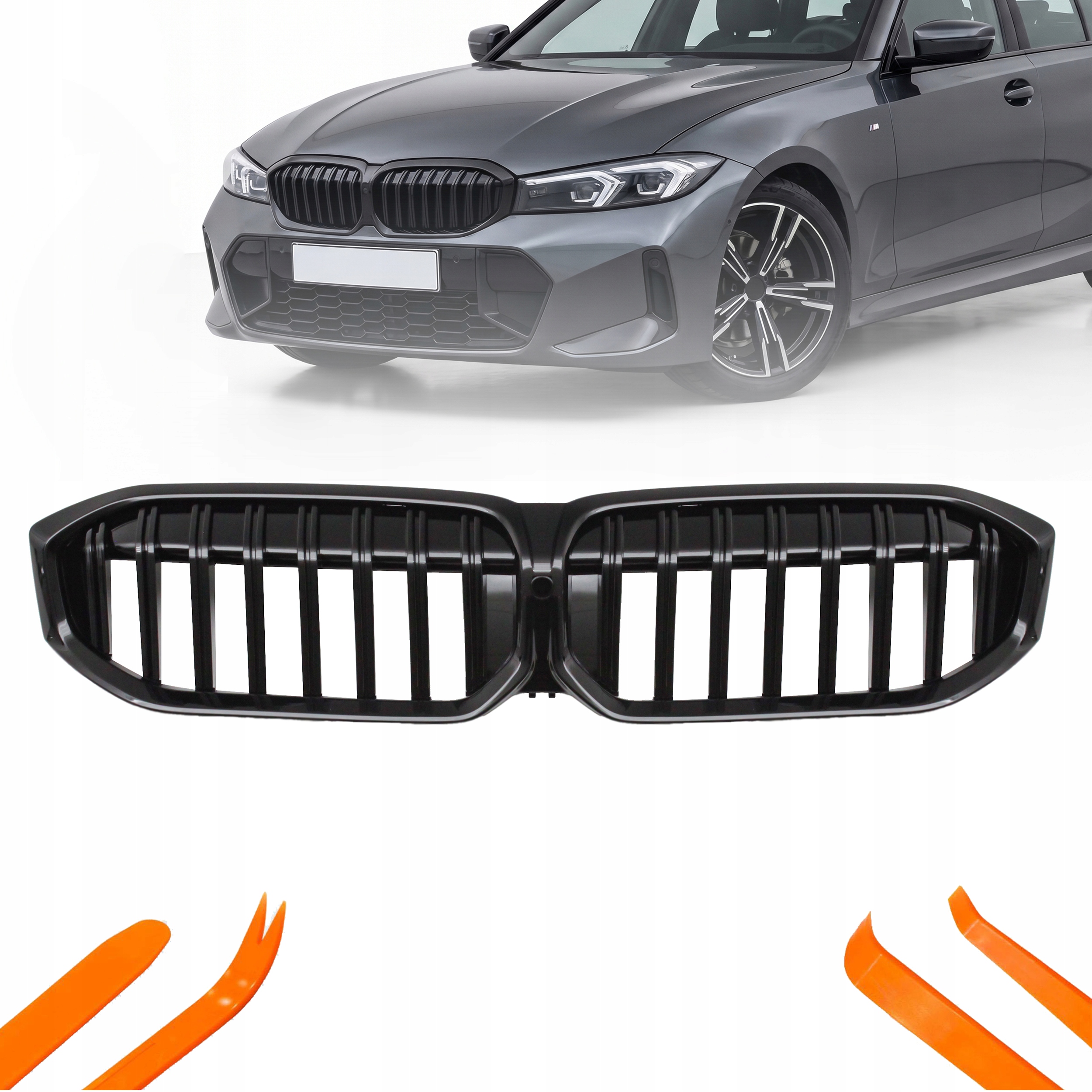 Přední Atrapa Pro Bmw 3 G28 2023 Černý Lesk 1 Žebro