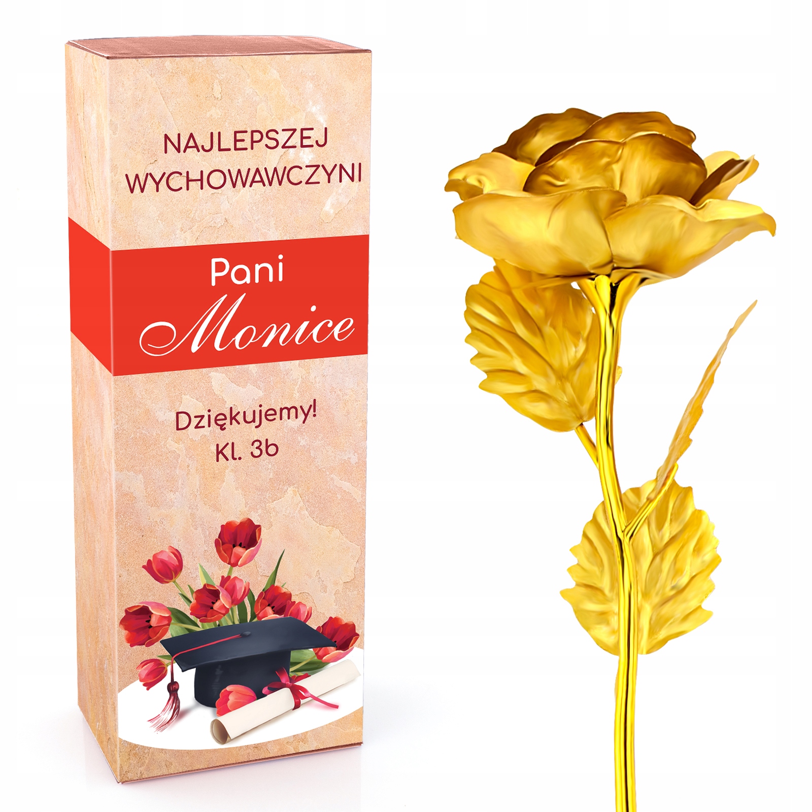 

Złota Róża na Dzień Nauczyciela +dedykacja