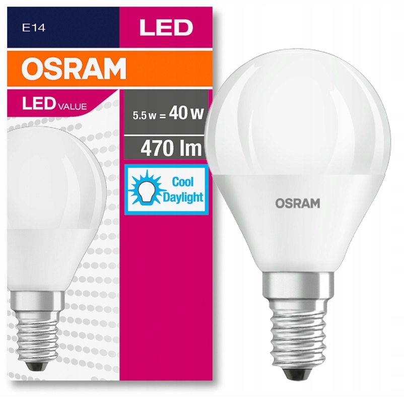 

Osram kulka Led Value 470lm 40W 6500K E14