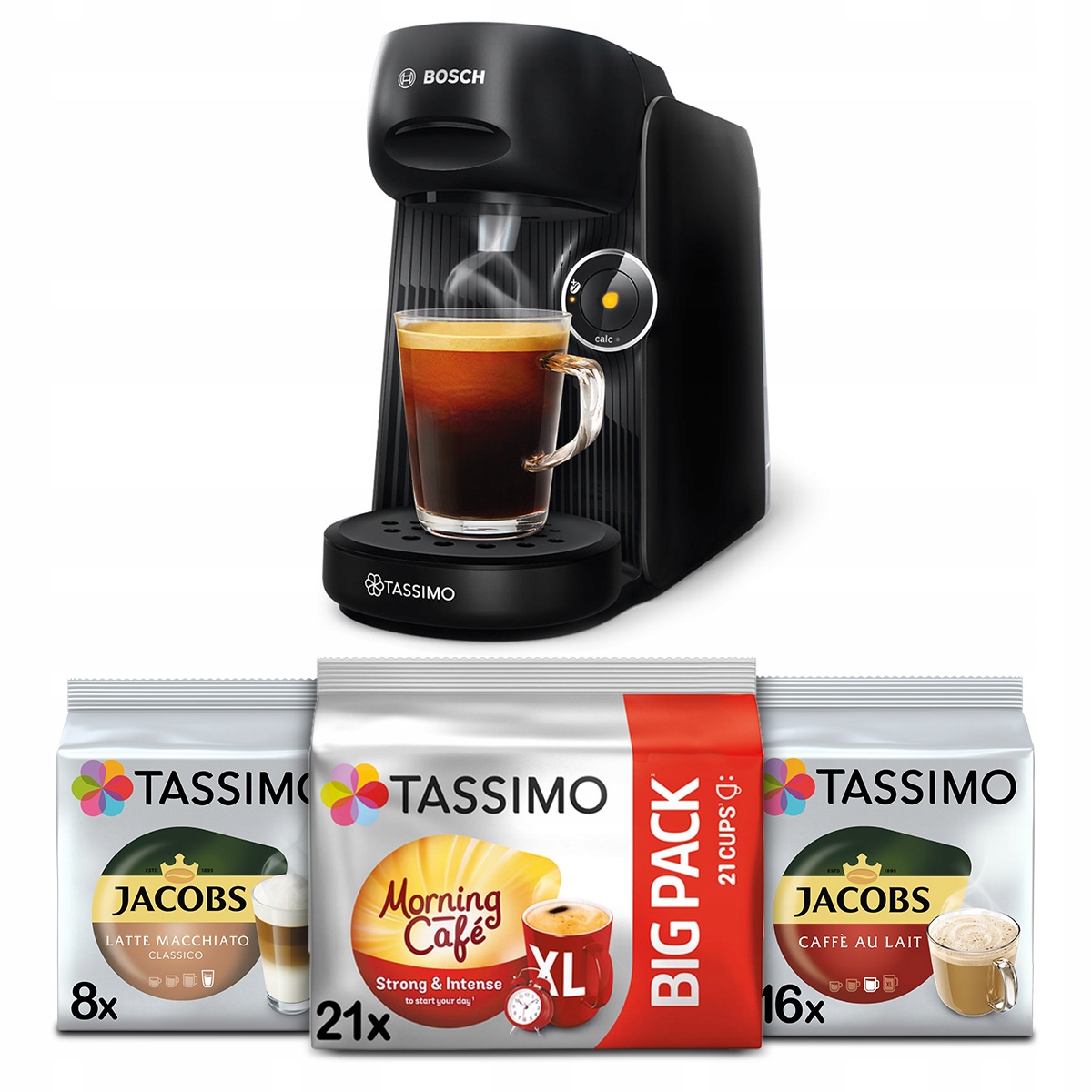 Ekspres kapsułkowy Bosch Tassimo Finesse czarny 3x kapsułki