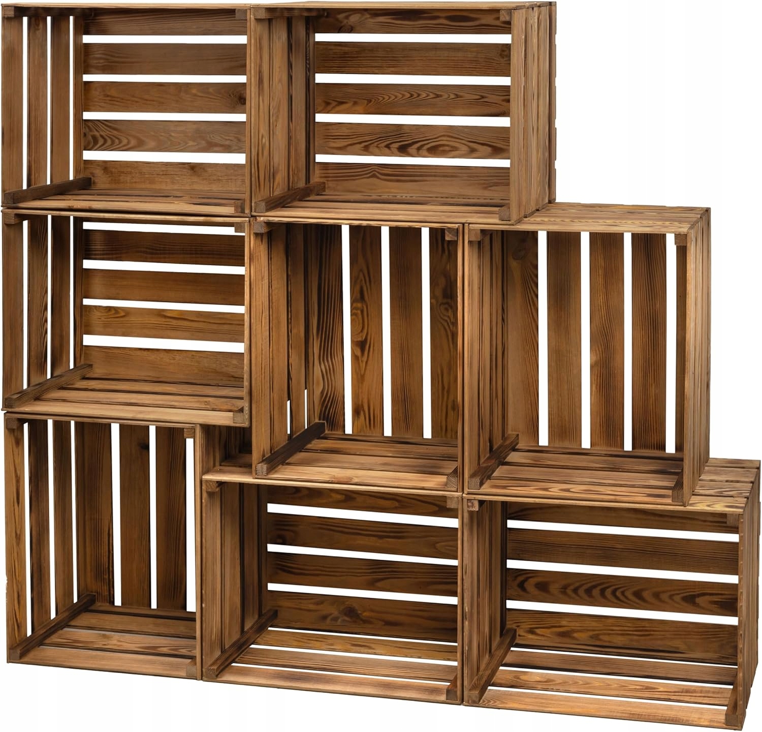 Pineea Drevené boxy veľké vintage podpaľovacie boxy 50x40x30