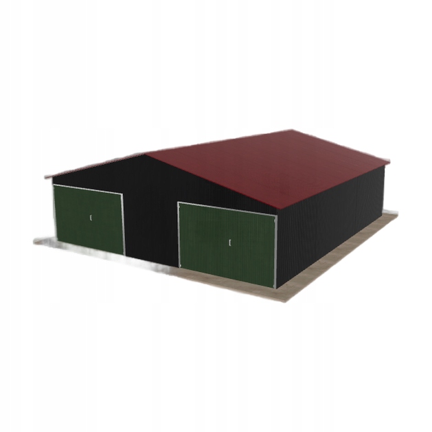 Plechová garáž 8x9 m dvoupolohová, dvoupolohová, černá