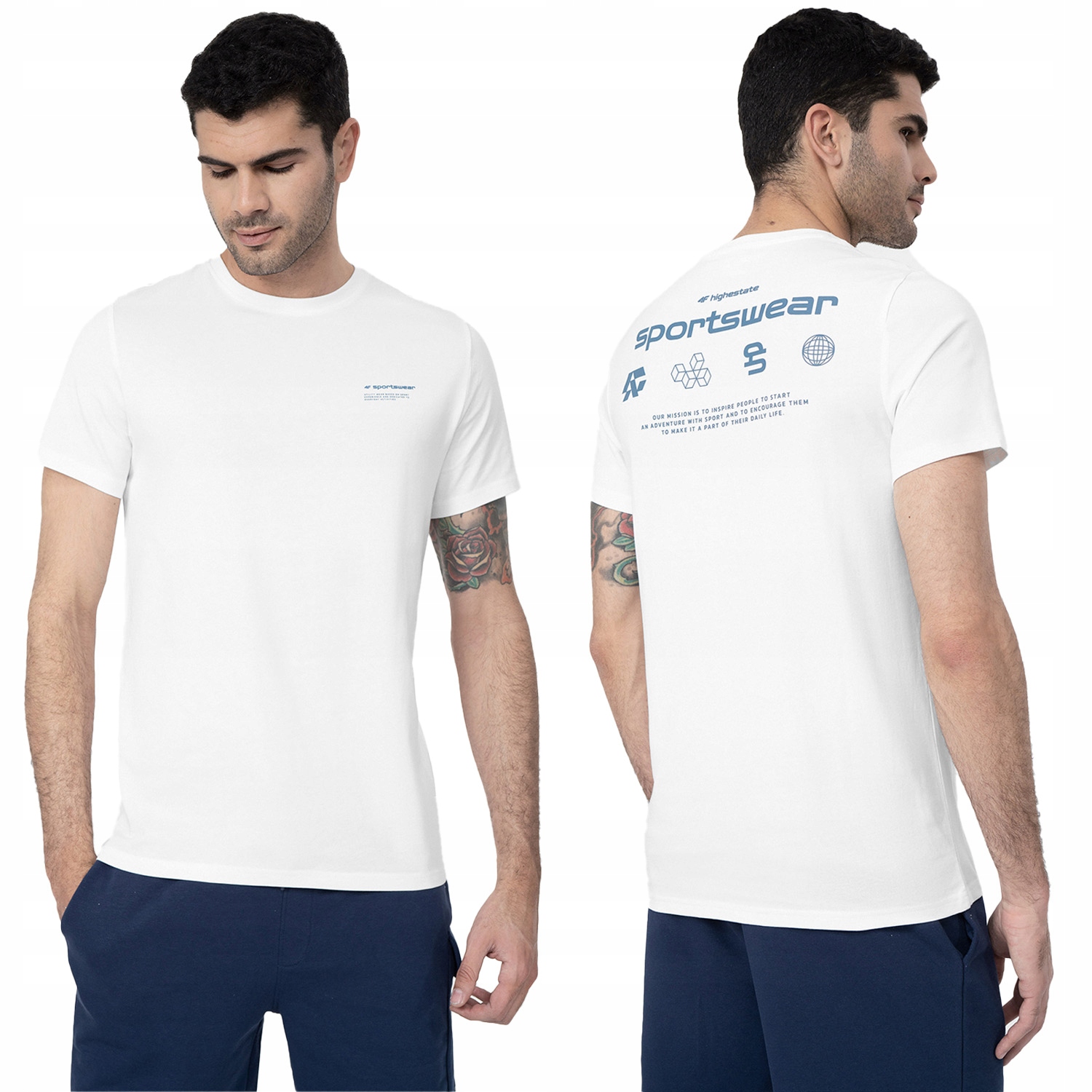 KOSZULKA MĘSKA 4F T-SHIRT BAWEŁNA SPORTOWA CASUAL NA CO DZIEŃ SS23M300 Marka 4F