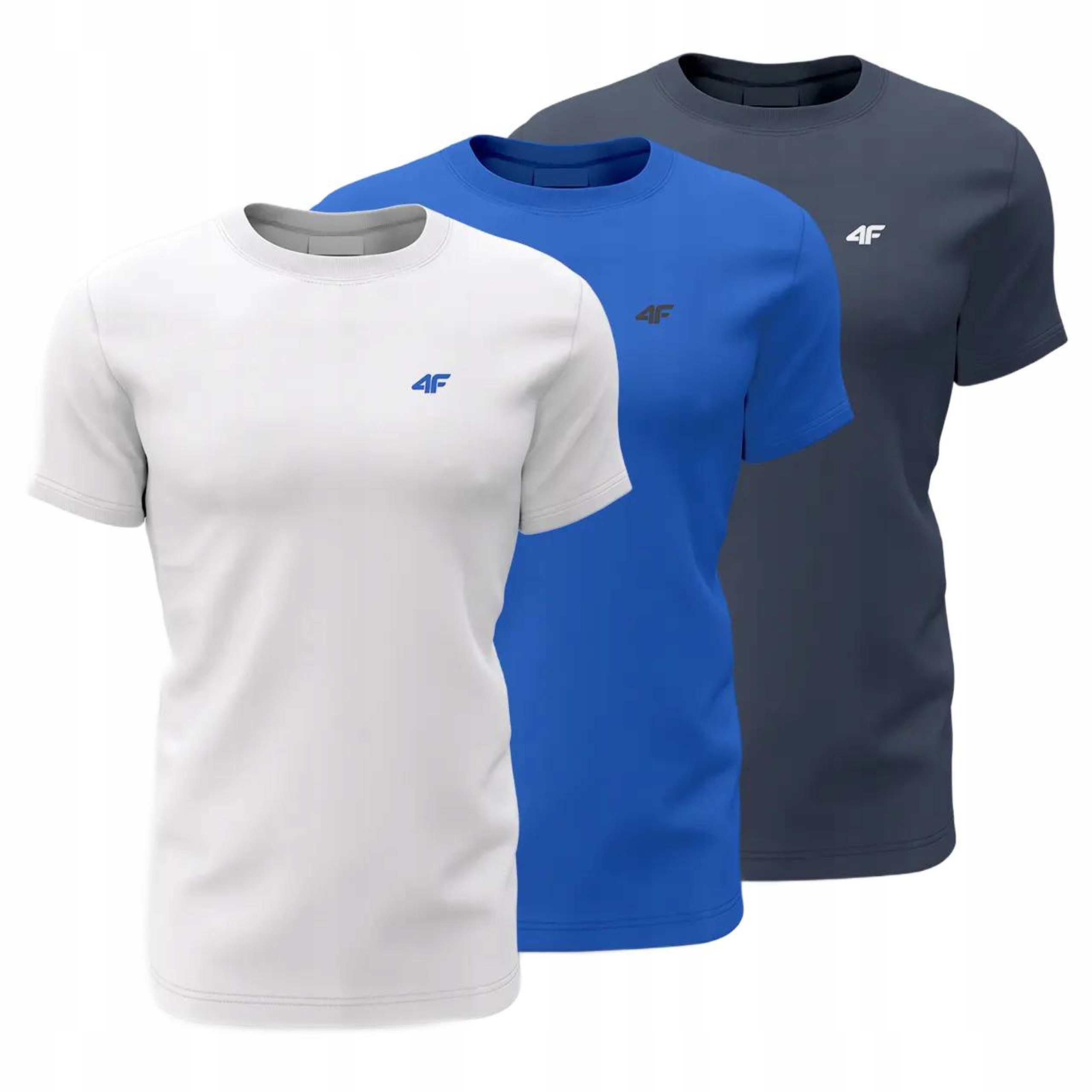 Koszulka 4F Męska T-shirt Zestaw Sportowy Bawełniany Komplet 3PAK Limit 4XL