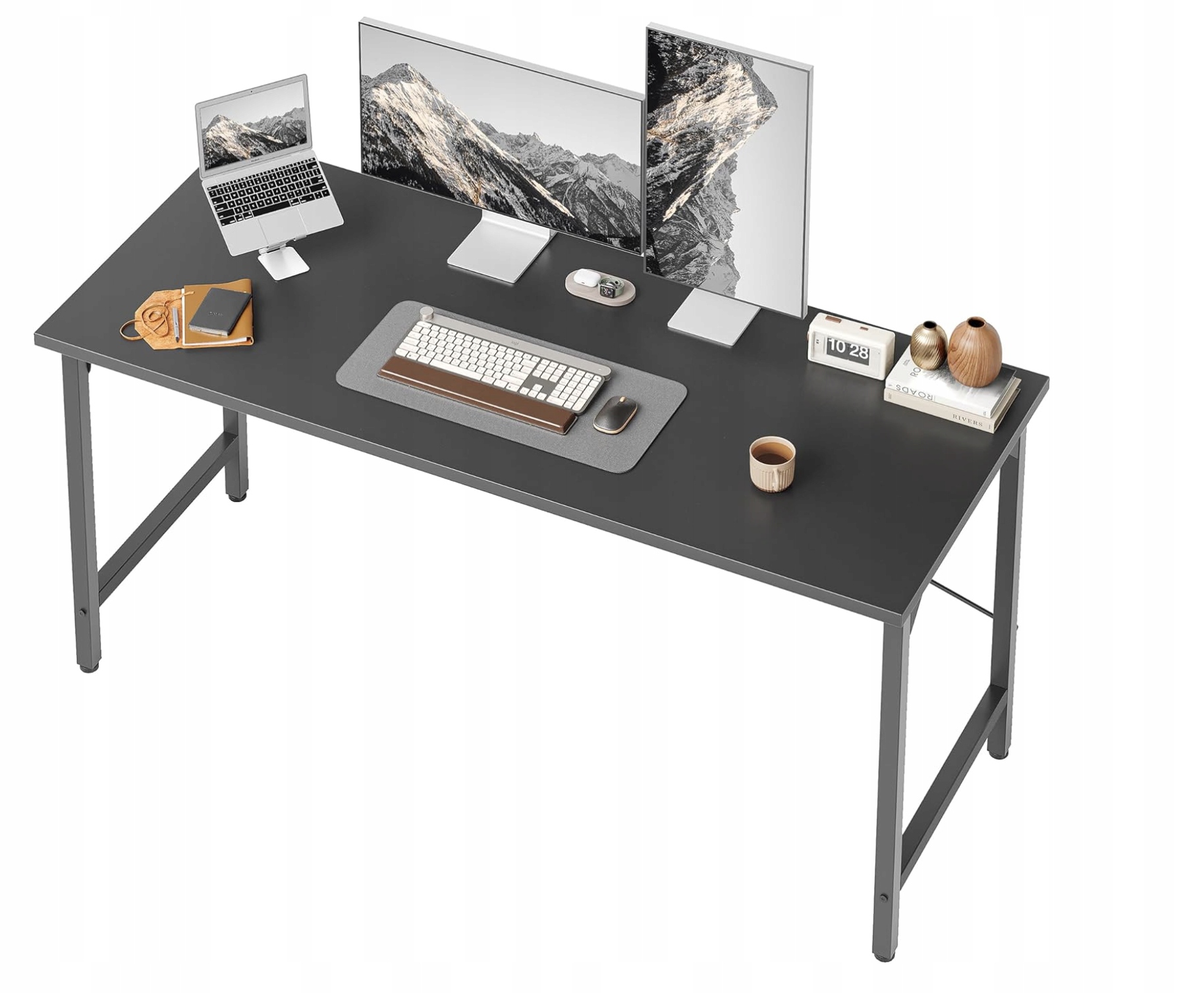 Písací stôl Loft Počítačový 120x75 Home Office industriálny čierny s Mdf doskou