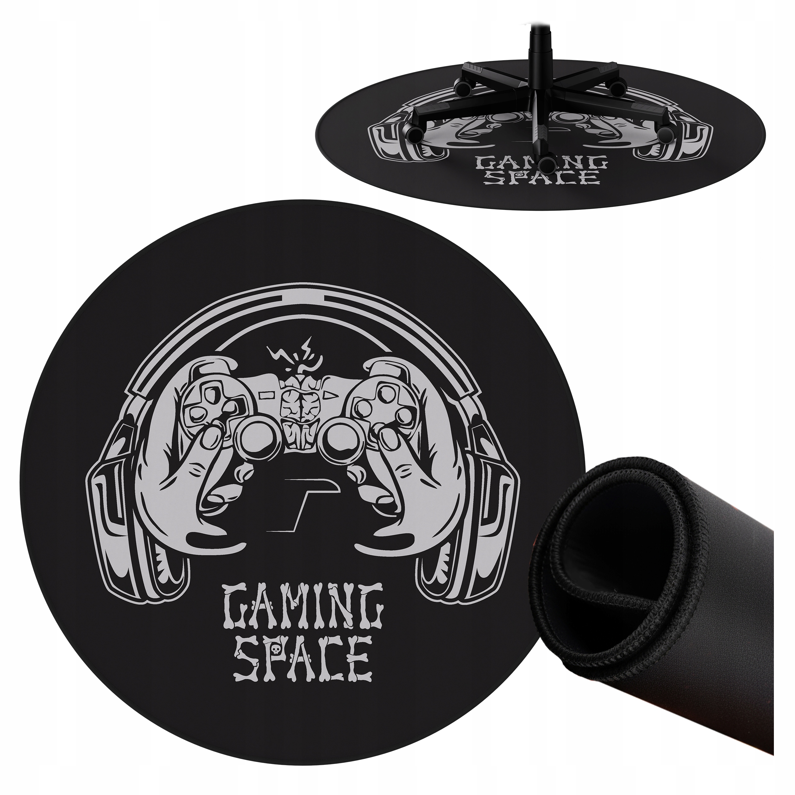 Mata ochronna pod fotel krzesło Huzaro gamingowa czarna pad duża 120x120