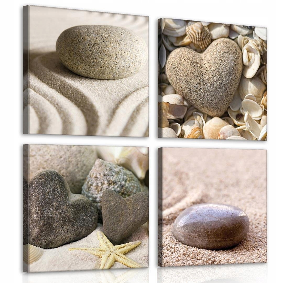 Obraz 50x50 Moře pláž písek kámen mušle klid příroda textura relax