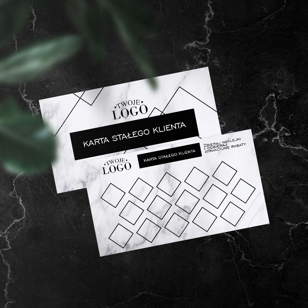 Karty stałego klienta z logo Geometryczne 500 Marka inny