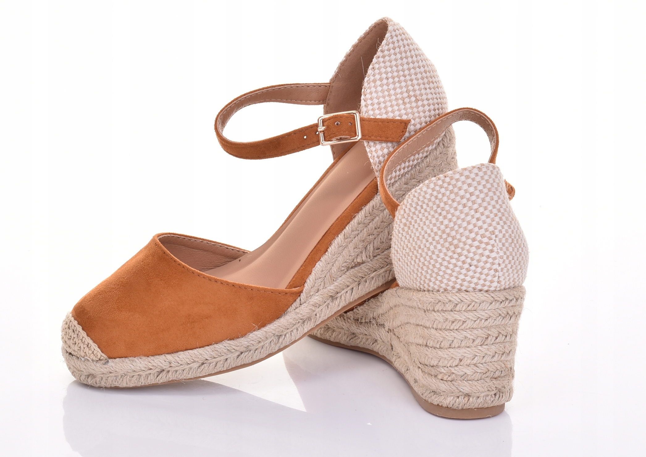 MODNE ESPADRYLE DAMSKIE ELEGANCKIE SANDAŁY NA KOTURNIE