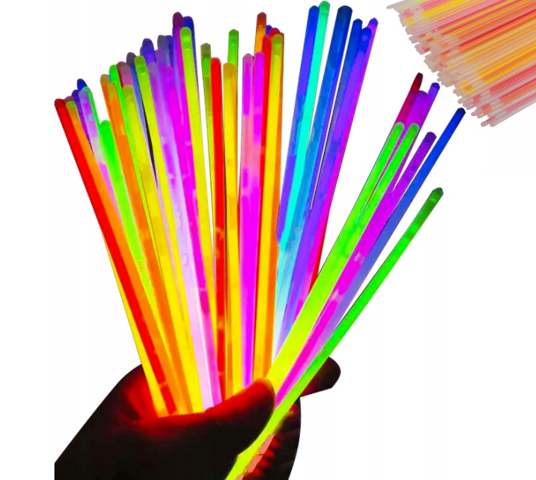 ŚWIECĄCE BRANSOLETKI ŚWIATŁO CHEMICZNE PATYCZKI OPASKI FLUORESCENCYJNE