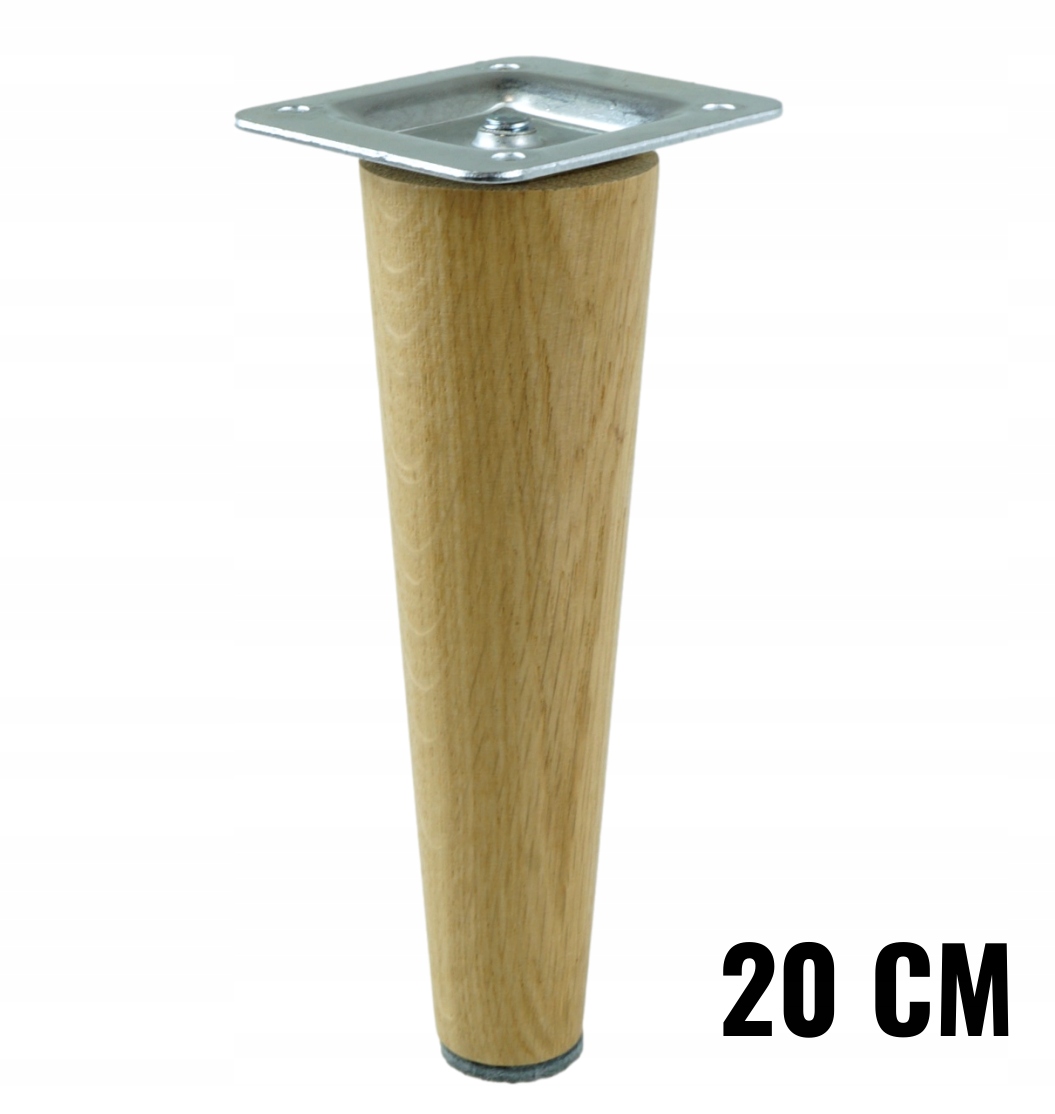 

nóżka dębowa lakierowana noga mebla 20 cm montaż