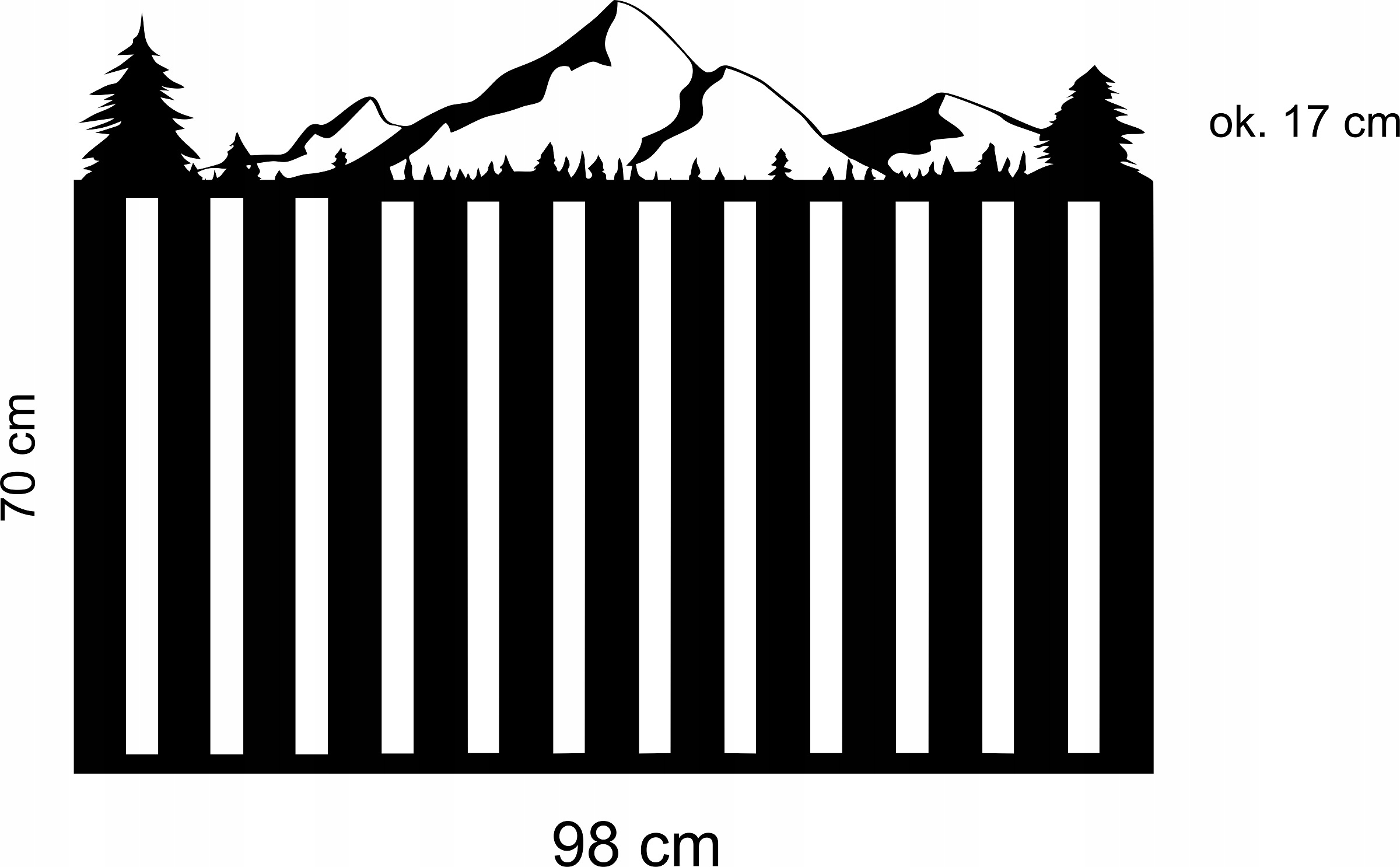 Hory Tatry Rysy Kovová tabuľa magnety obdĺžnik Magnetická 98x70 prúžky