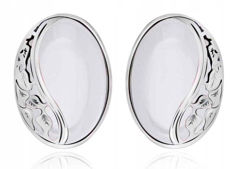 

Srebrne Klipsy Z Masą Perłową I Listkami Pr925