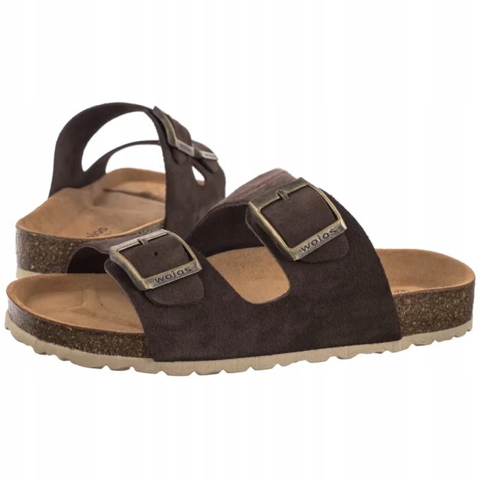 Dámské kožené boty Nazouváky Wojas Hnědé 74077-62 Brown