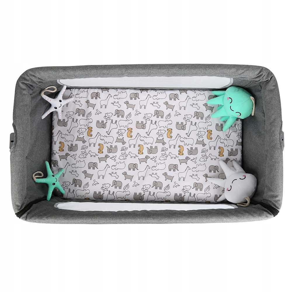 KOŁYSKI DZIECIĘCEJ NA KÓŁKACH REGULOWANA 70-87CM Z MOSKITIERA I MATERACEM Długość 92 cm